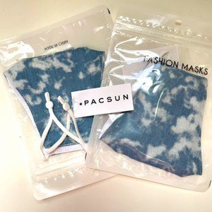 PacSun Blue Tie-Dyed Face Masks- 2pcs